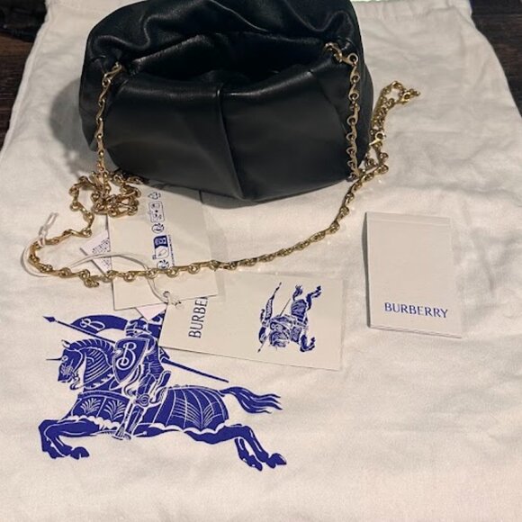 BURBERRY Rose Crossbody or Clutch w/Gold Chain & Burberry Dust Bag Leather NWT - Picture 6 of 16